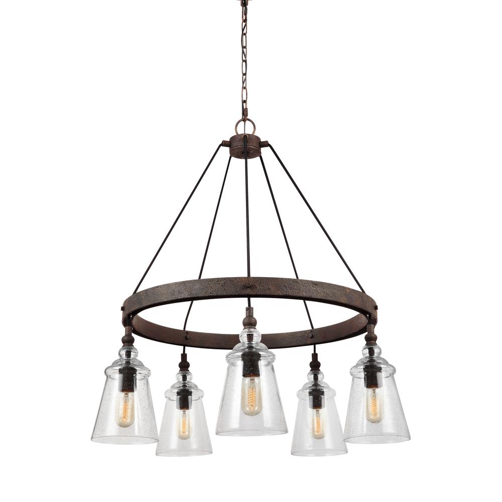 Commercial Electric 5 Light Rustic Iron Chandelier With Antique Loras 5 Light Dark Weathered Iron Chandelier