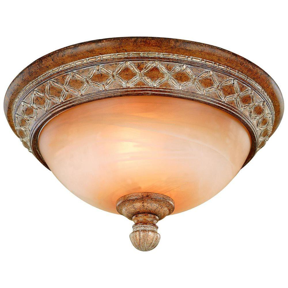 Hampton Bay Berlini 13 In 2 Light Tuscan Patina Flush Mount With Hampton Bay Berlini 13 In 2 Light