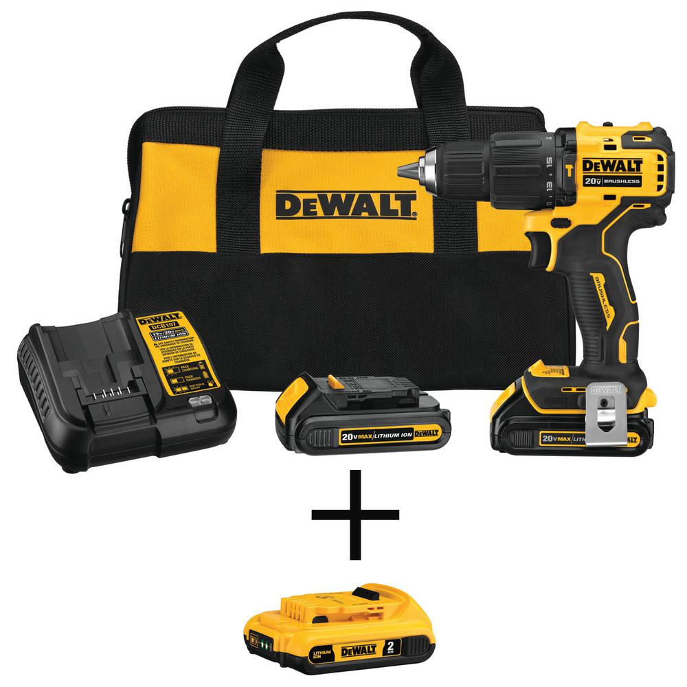 DEWALT 20-Volt MAX Lithium-Ion Cordless 1/2 in. Compact Hammer Drill ...