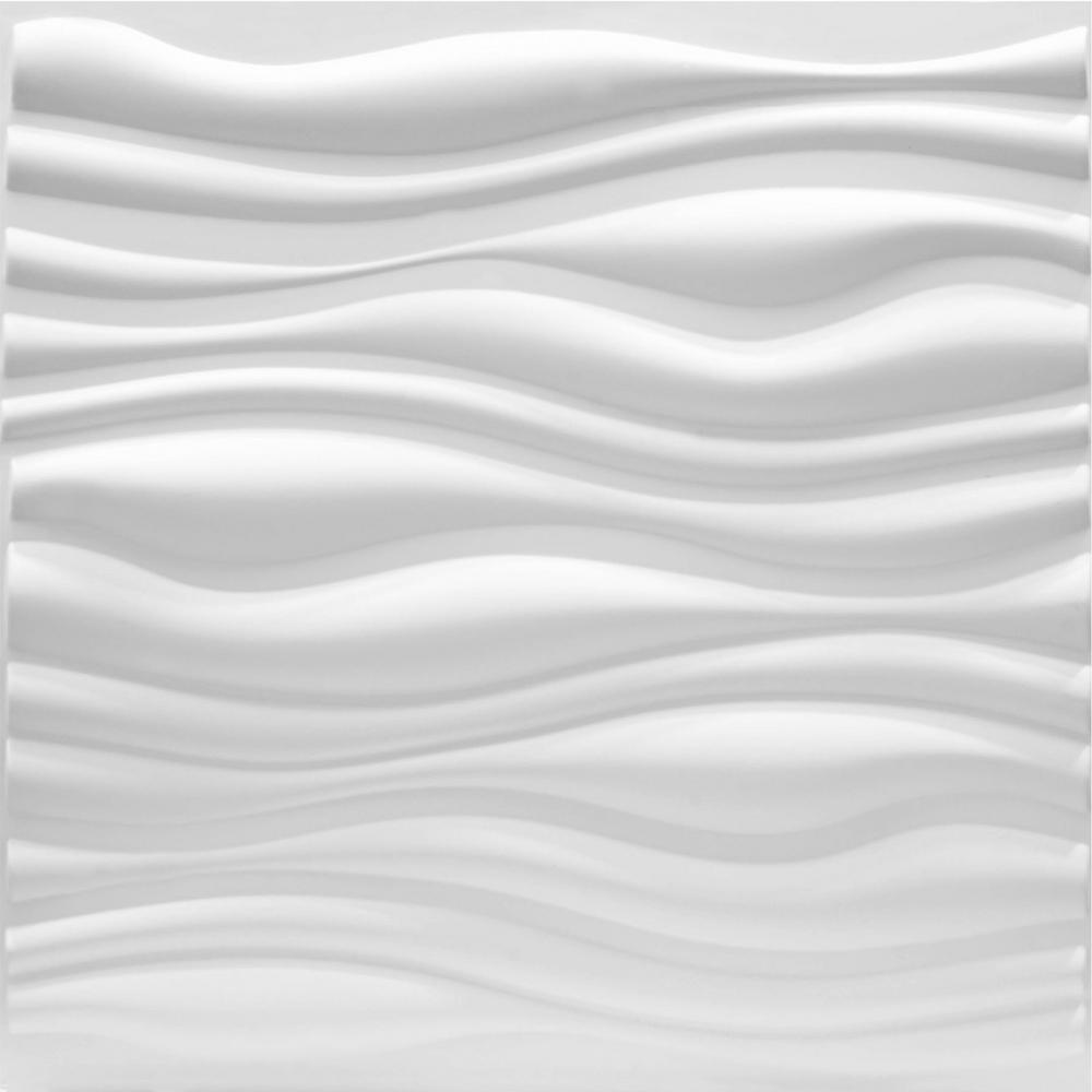 Luxorware 19 7 In X 1 In X 19 7 In White Pvc Fiber 3d Wall Panels 12 Pack Lw3d888 The Home Depot
