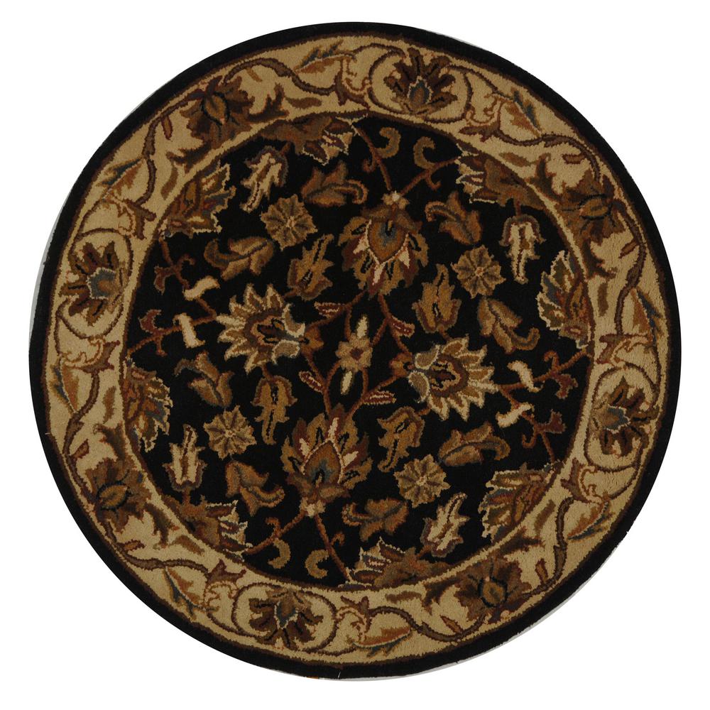 Safavieh Heritage Dark Green/Gold 4 ft. x 4 ft. Round Area RugHG628A