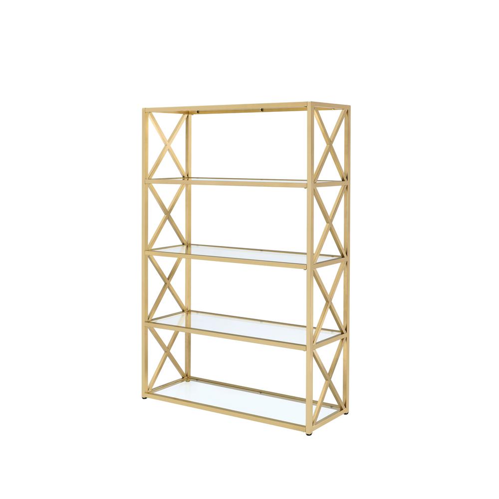 Acme Furniture Milavera Etagere Clear Gl And Gold Bookcase Acme Furniture Milavera Etagere Clear Gl And Gold Bookcase 92460 The Home Depot