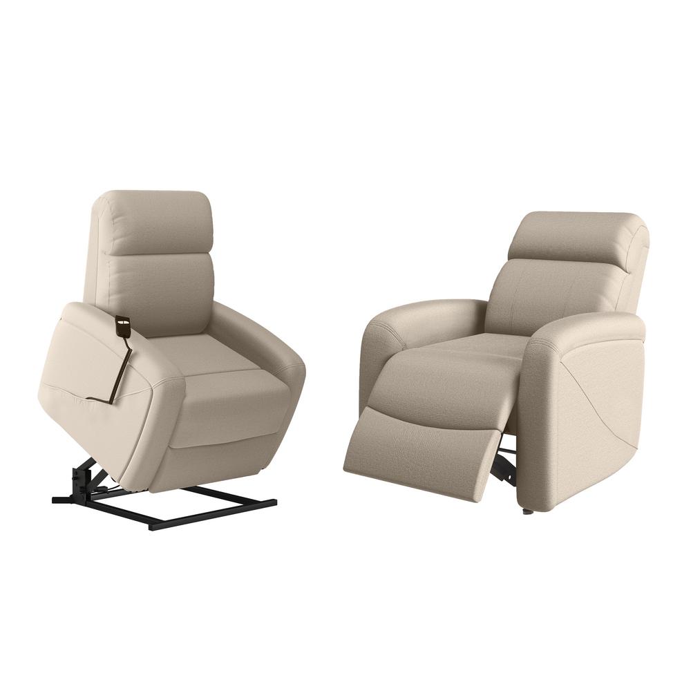 Prolounger Rocker Recliner And Power In Cream Chenille Lift Recline 