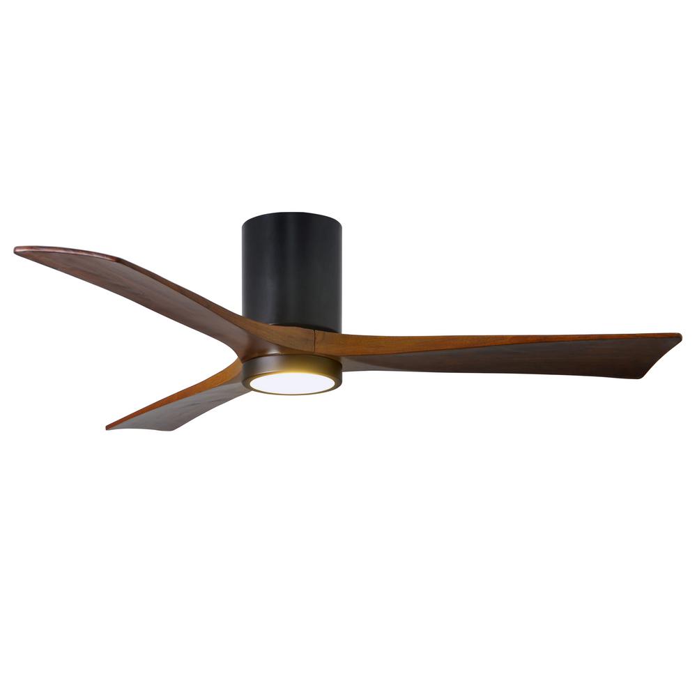 Atlas Irene 52 In Led Indoor Outdoor Damp Matte Black Ceiling Fan With Light With Remote Control And Wall Control