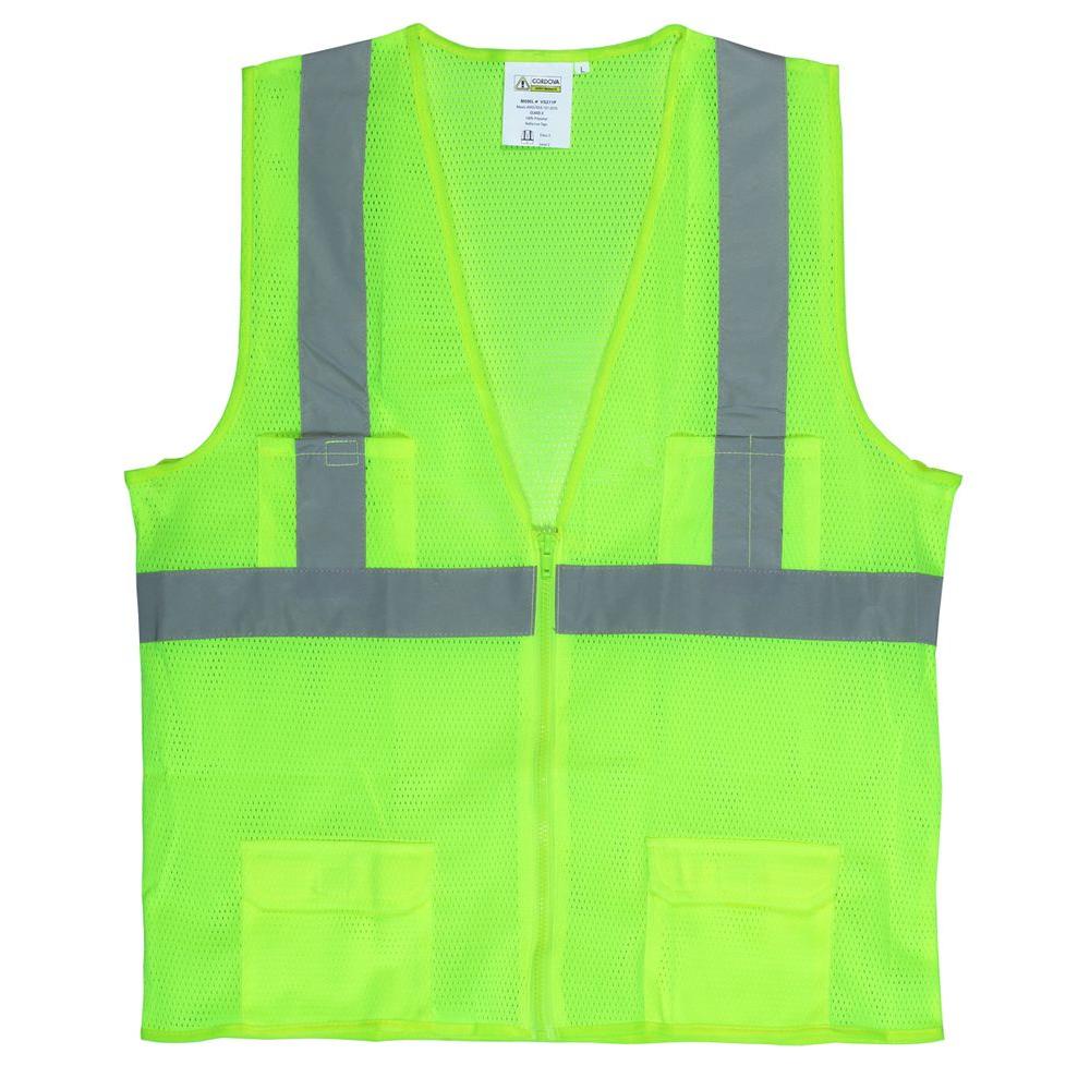 Large Neon Green-ANSI Approved Safety Vest