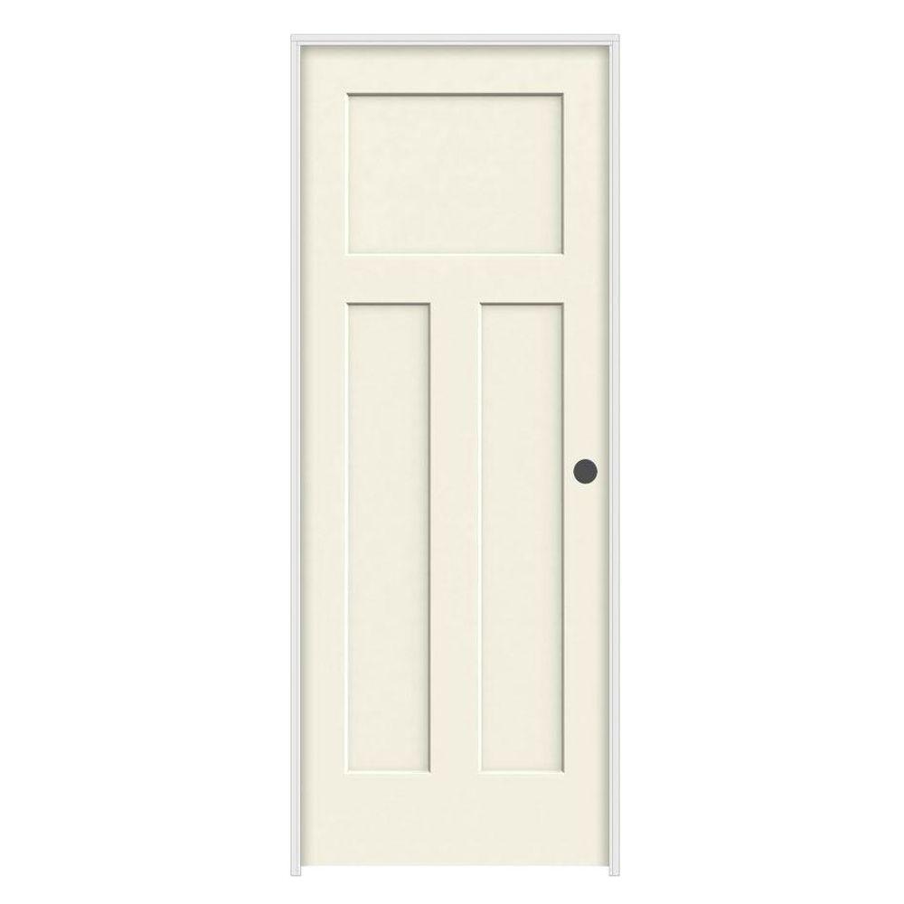 JELD-WEN 30 In. X 80 In. Craftsman Vanilla Painted Left-Hand Smooth ...