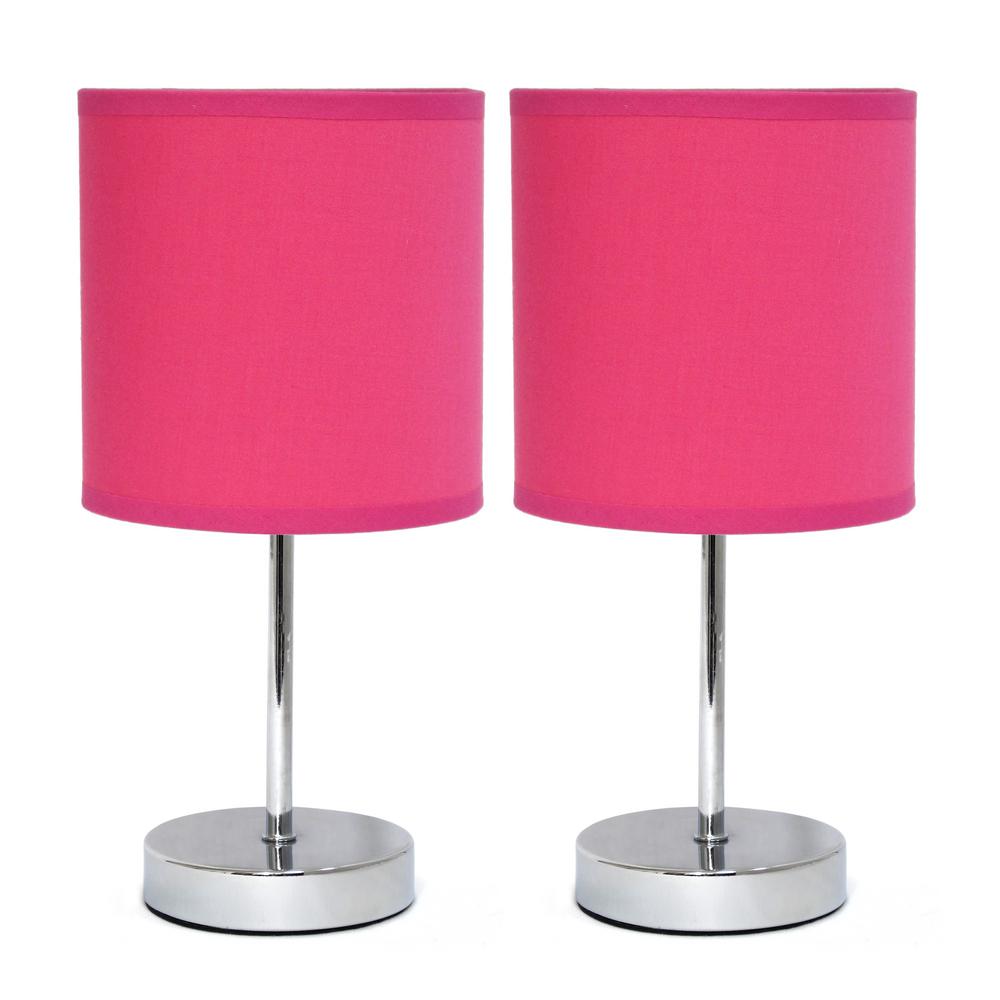 pink and red table lamps