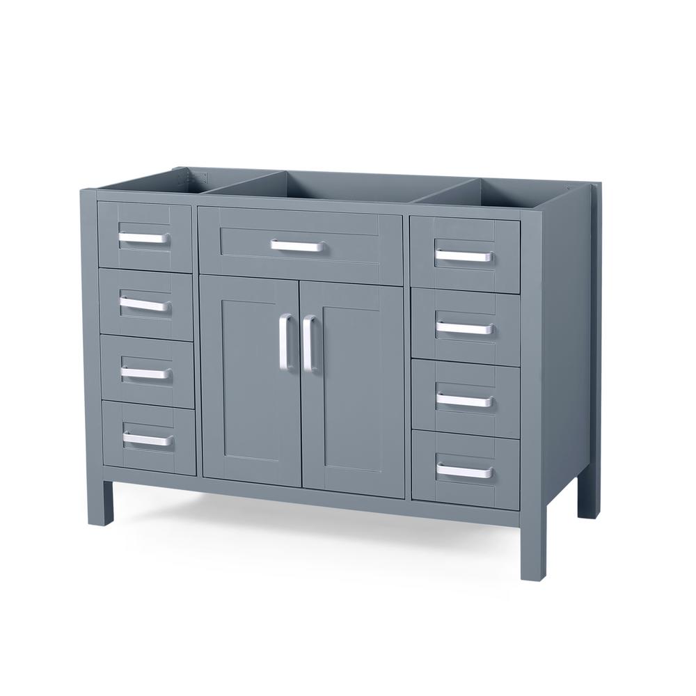 Noble House Greysen 48 in. W x 22 in. D Bath Vanity Cabinet Only in Grey-65697 - The Home Depot