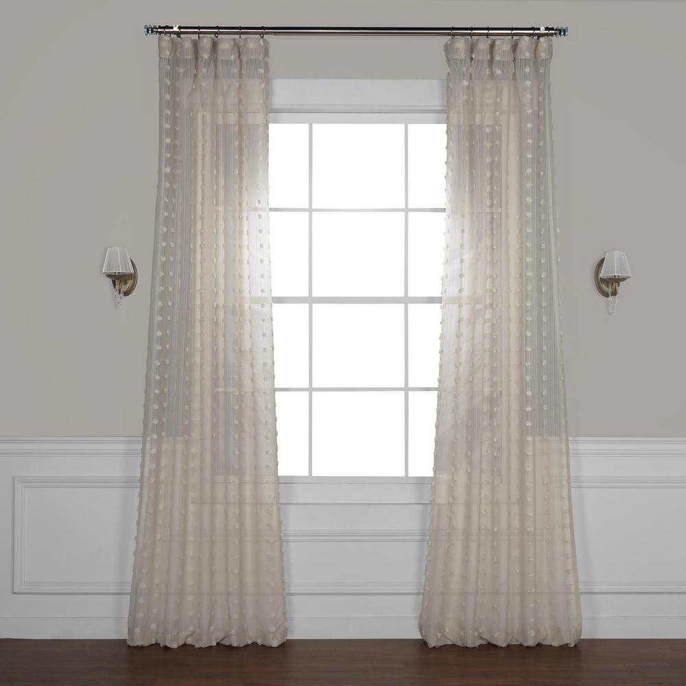Exclusive Fabrics Furnishings Strasbourg Dot Beige Patterned Linen Sheer Curtain 50 In W X 108 L Exclusive Fabrics Furnishings Strasbourg Dot Beige Patterned Linen Sheer Curtain 50 In W X 108 L