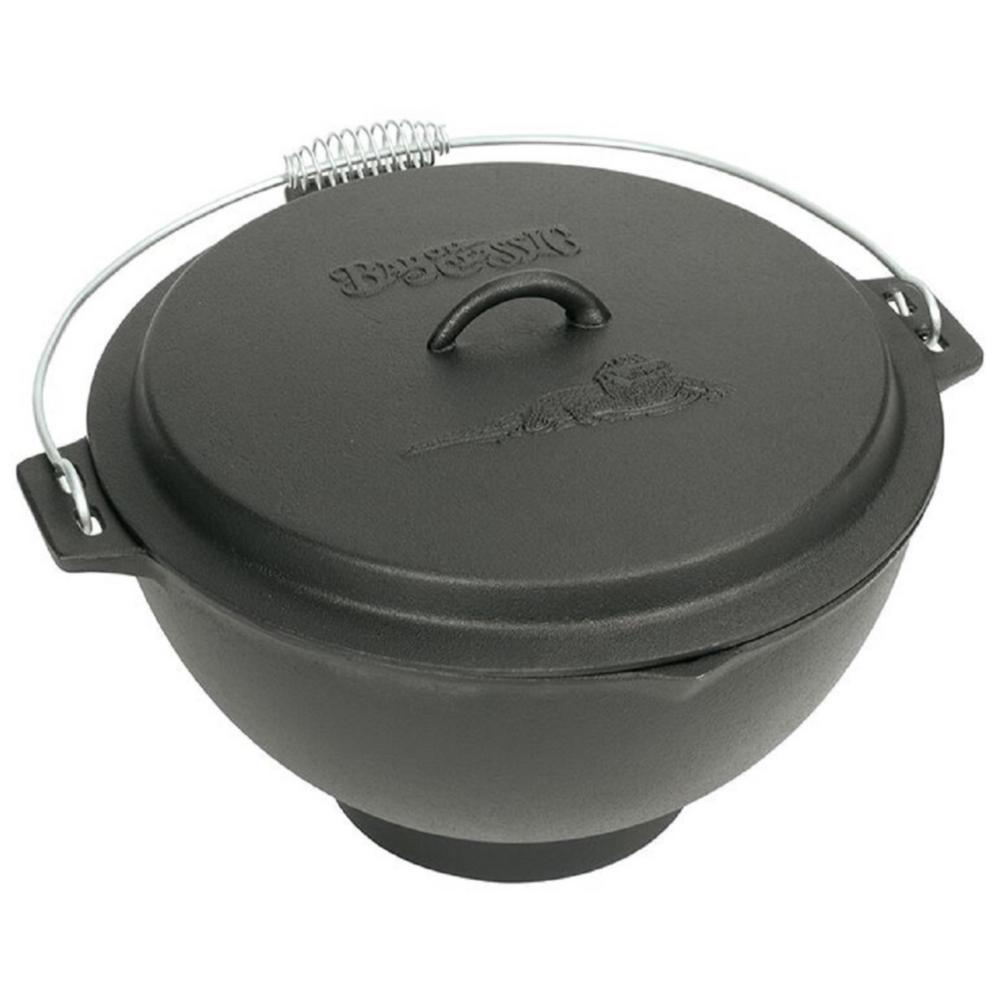 Bayou Classic 3 gal. Pre-seasoned Cast Iron Jambalaya Kettle with Domed ...