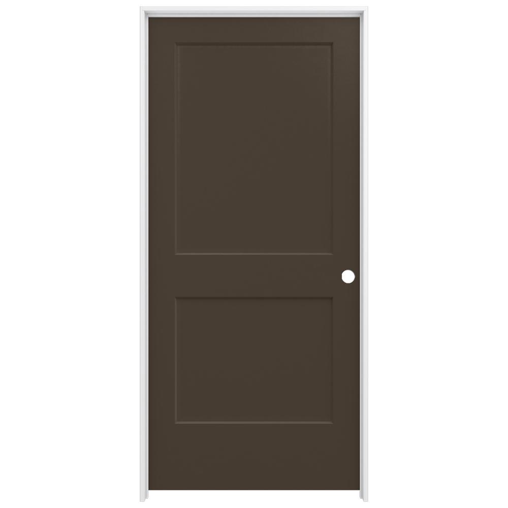 Jeld Wen 36 In X 80 In Monroe Dark Chocolate Left Hand Smooth Solid Core Molded Composite Mdf Single Prehung Interior Door