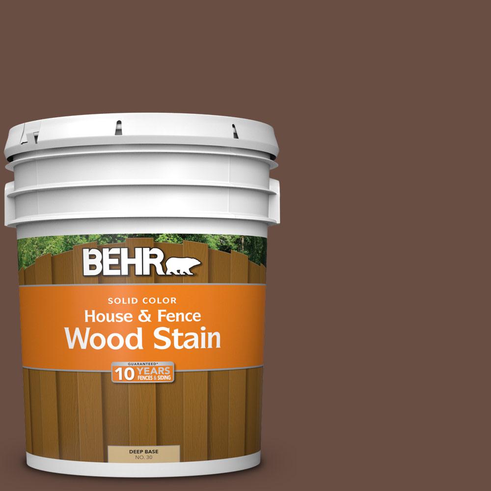BEHR 5 gal. N1907 Moose Trail Solid Color House and Fence Exterior Wood Stain03005 The Home