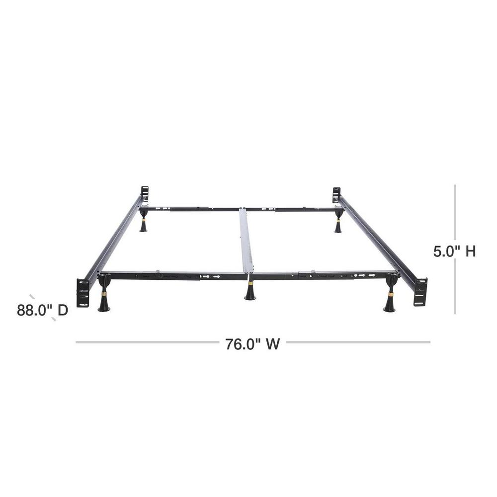 Hollywood Bed Frame Queen Headboard And Footboard Adjustable Bed Frame With 6 Glides 1206hf I The Home Depot