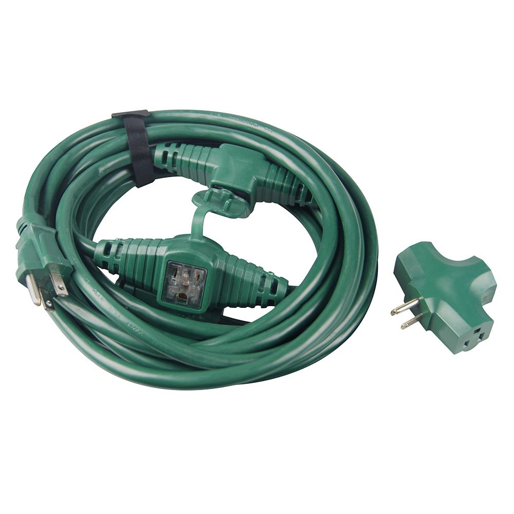 Sun Joe 25 Ft Indoor Outdoor Extension Cord With Cord Connect Adapter Green Pjext25mo Grn The Home Depot