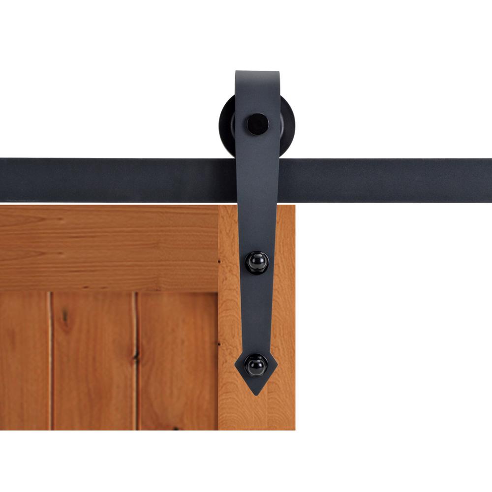 CALHOME 72 in. Matte Black Vintage Arrow Barn Style Sliding Door Track and Hardware Set was $105.0 now $65.62 (38.0% off)