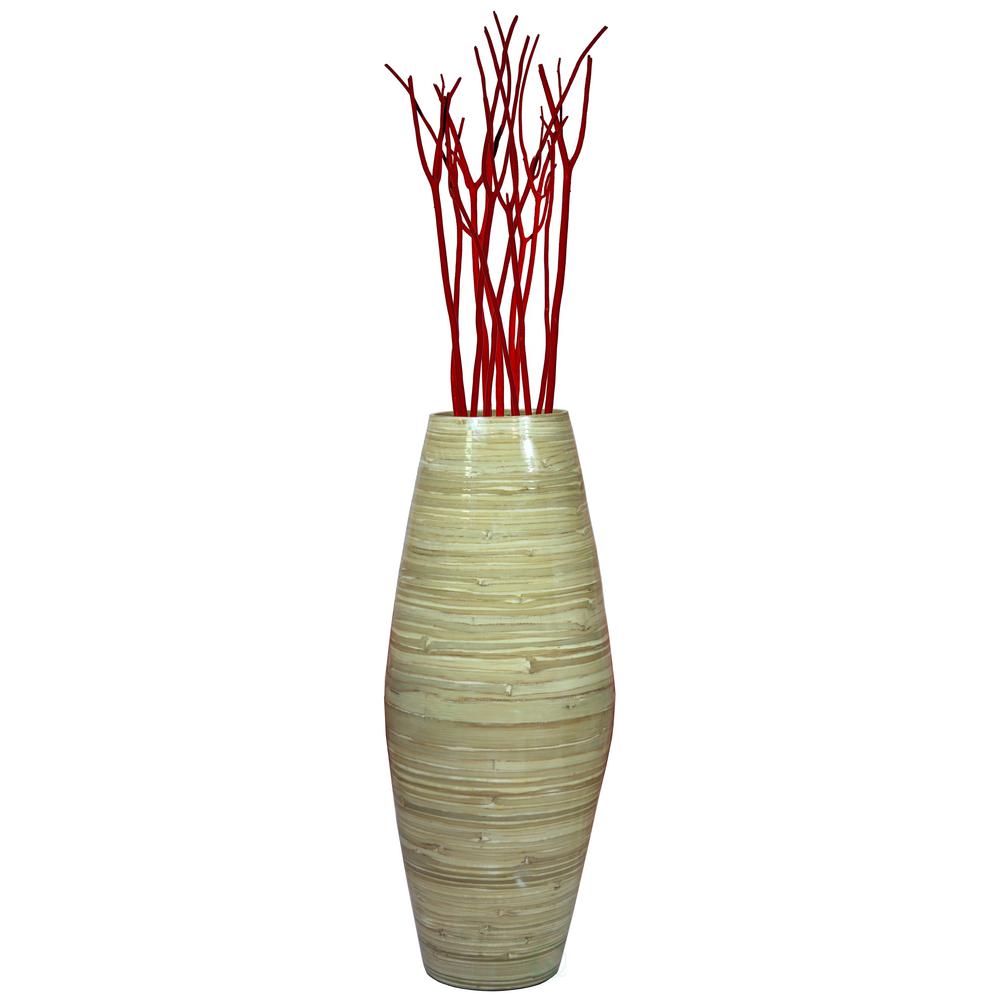 Uniquewise 27 5 In Natural Tall Bamboo Decorative Floor Vase