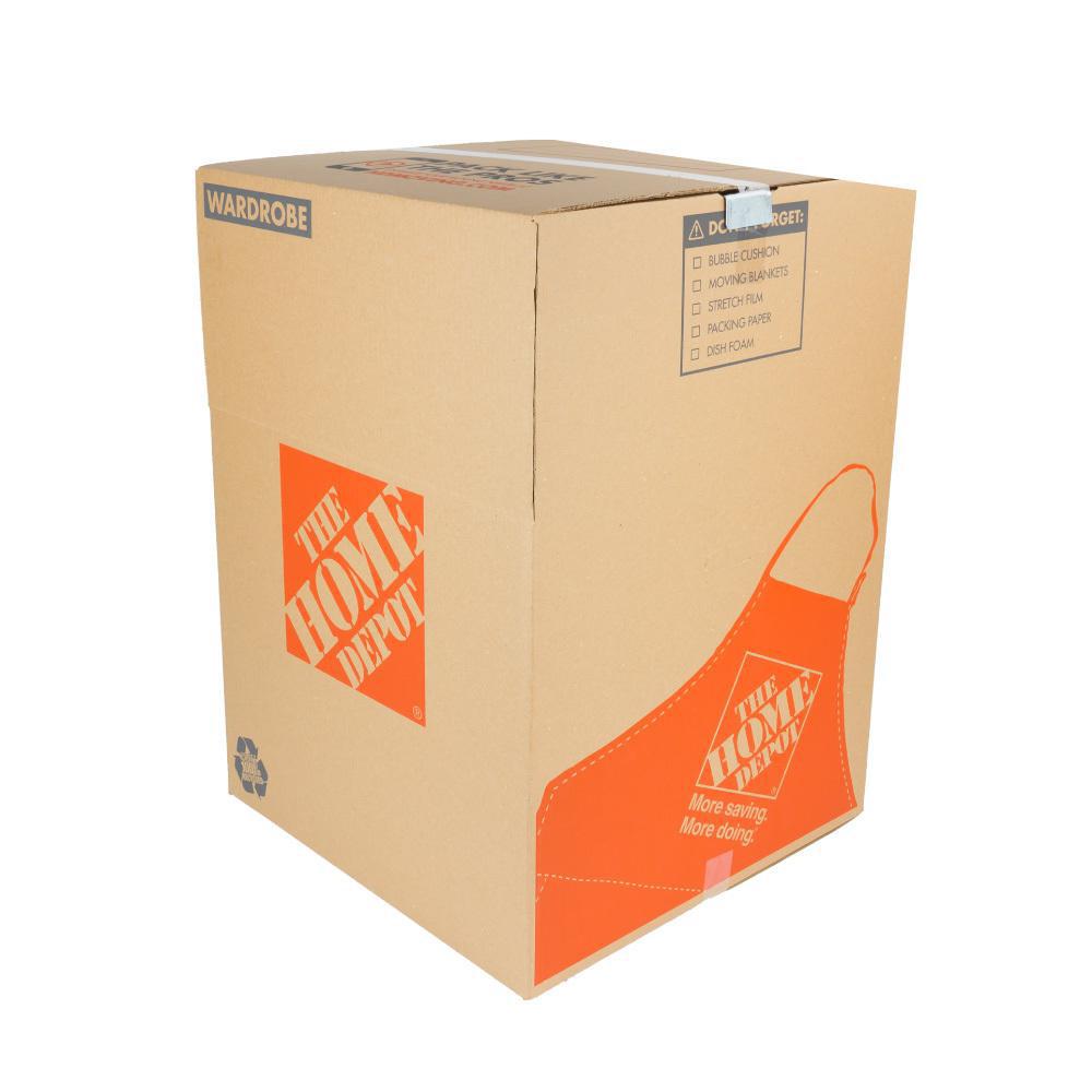 The Home Depot Wardrobe Moving Box With Bar And Handles 48 Pack 24 In L X 24 In W X 34 In D 713654 The Home Depot