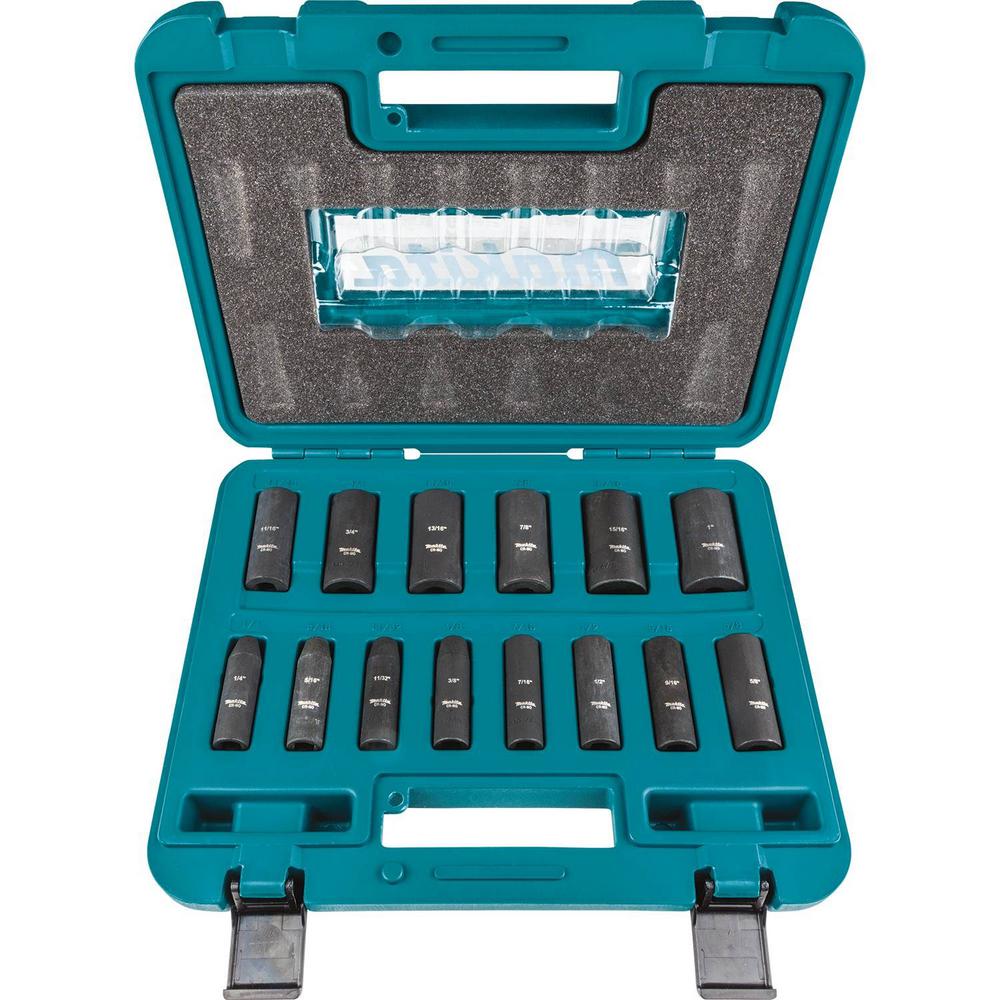 Makita 3/8 in. 6Point Fractional Deep Impact Socket Set (14Piece)A