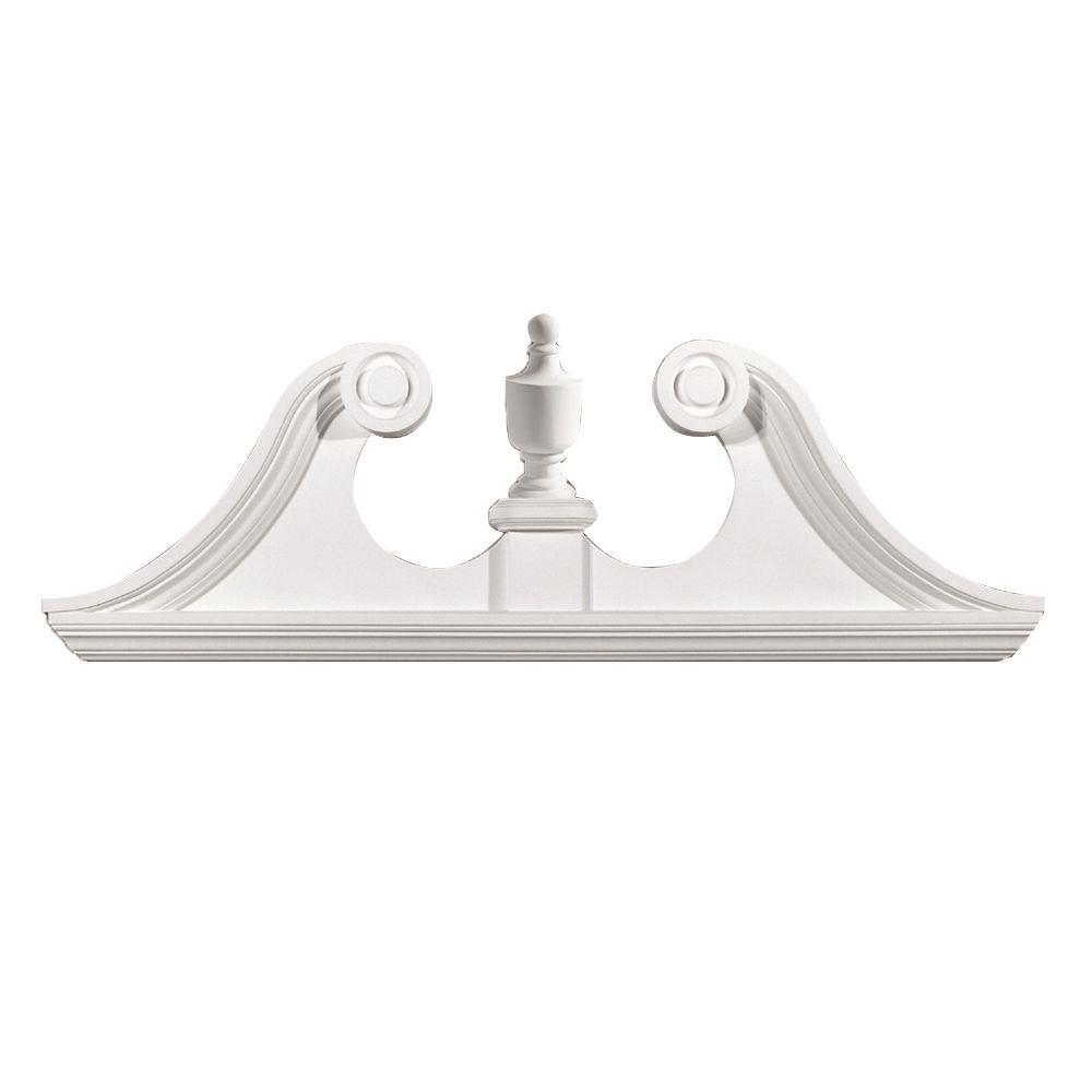 67 In X 21 7 16 In X 5 1 2 In Polyurethane Rams Head Pediment