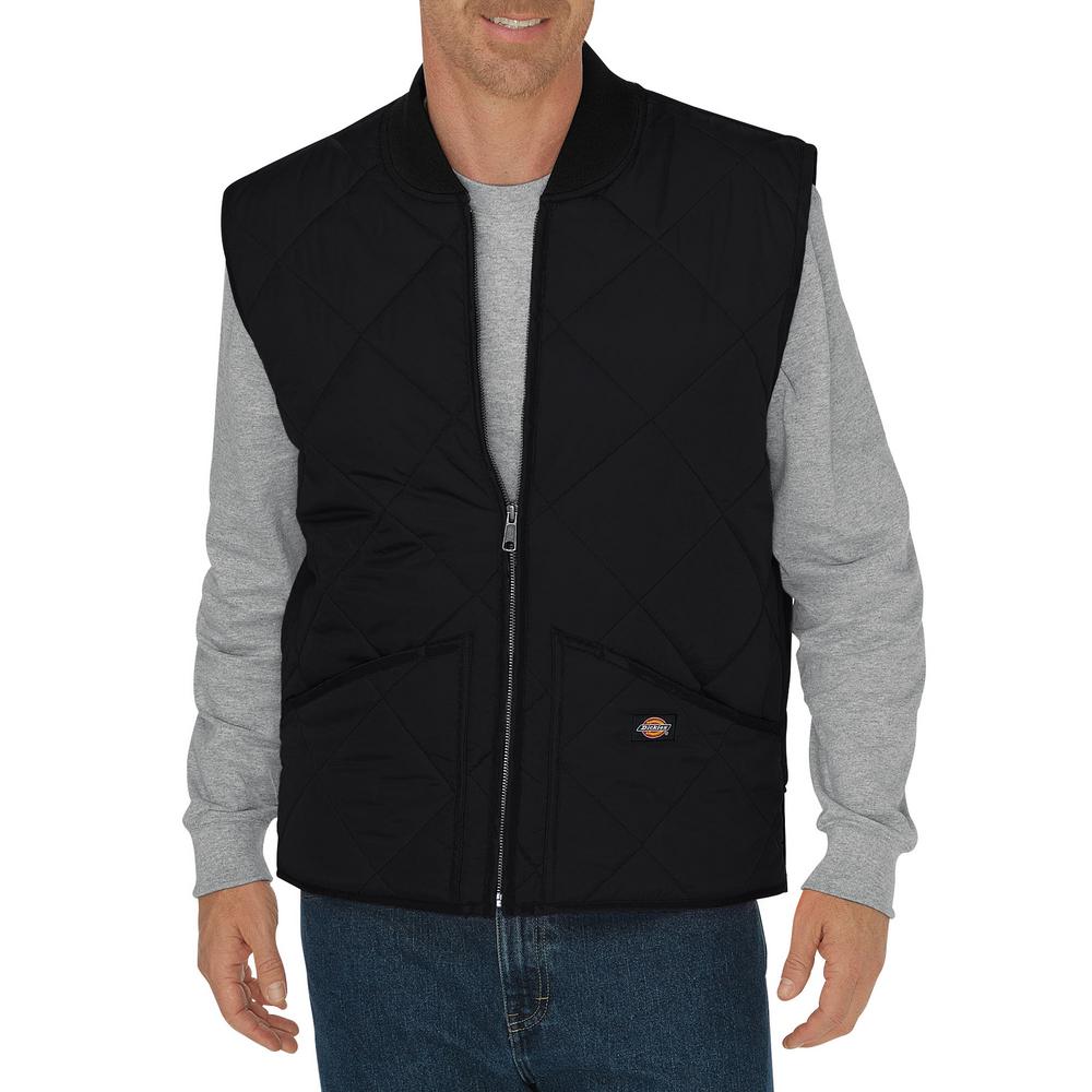 Dickies Men Medium Diamond Quilted Black Nylon VestTE242BK M The
