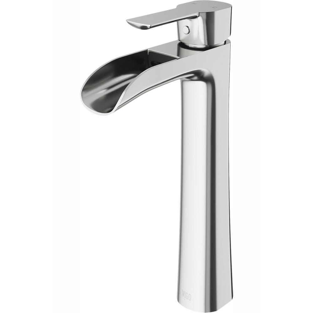 niko single hole single-handle vessel bathroom faucet in brushed nickel