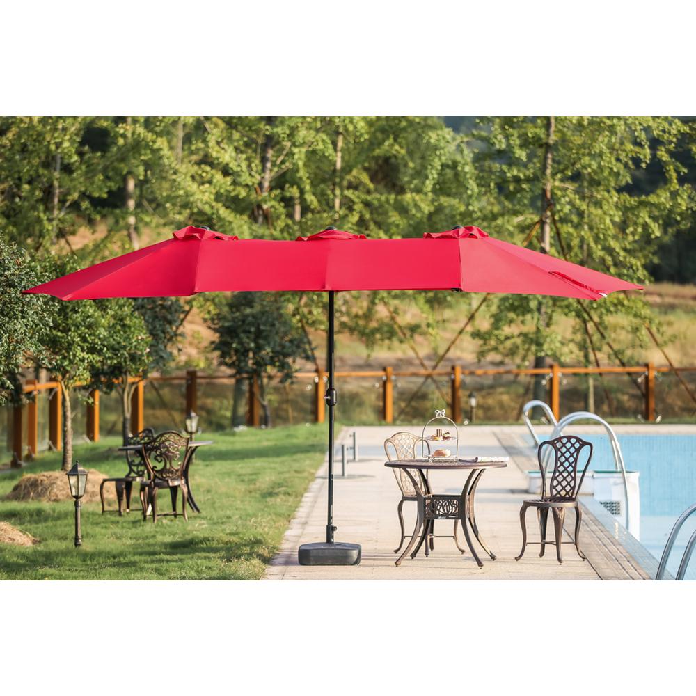 Patio Festival 9 X 15 Ft Steel Market Umbrella In Red Pf18258 9 X 15 Ft Steel Market Patio Umbrella In Red