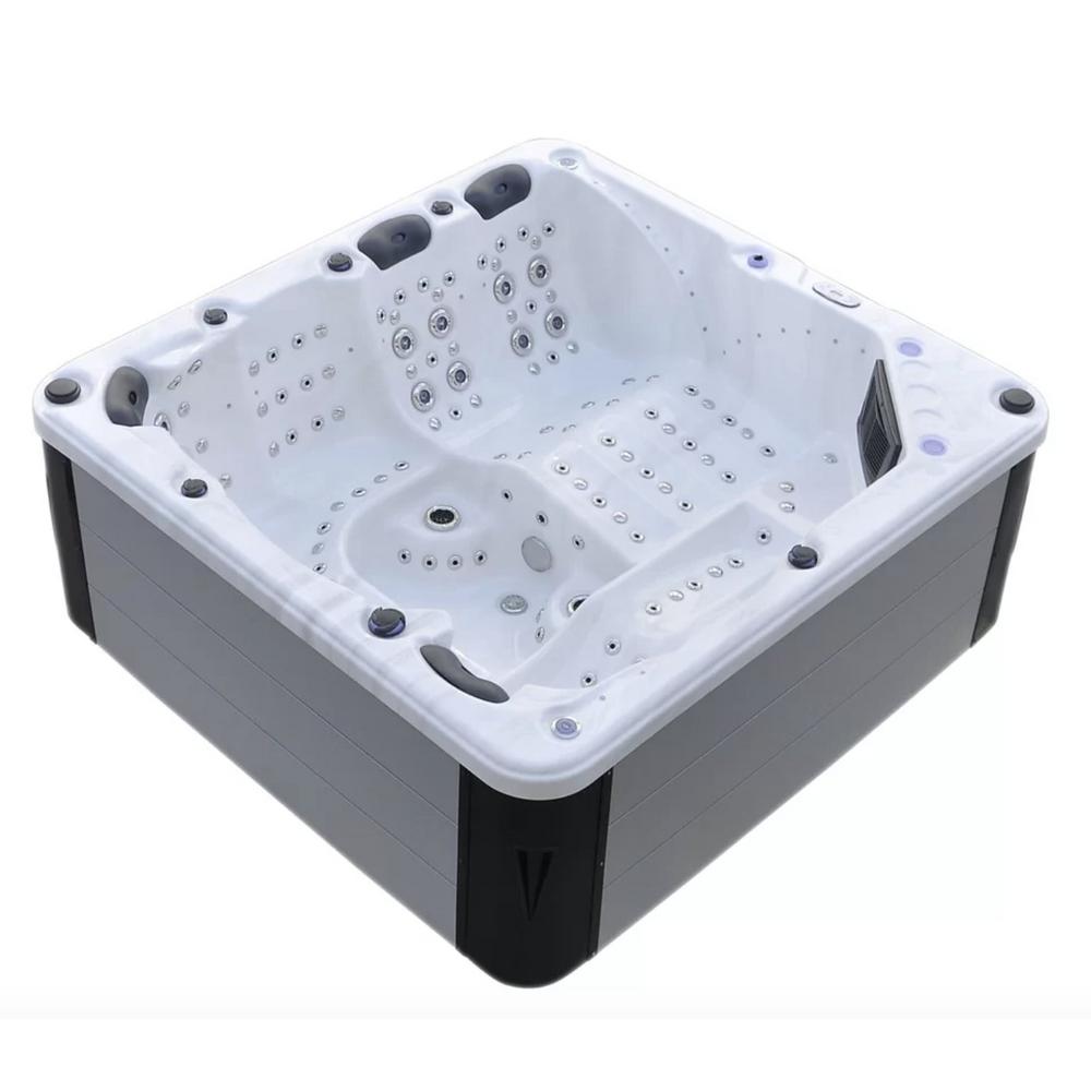 Hot Tubs Home Saunas The Depot Hurricane 7 Person 164 Jet Spa With Led Lights Bluetooth And Wi