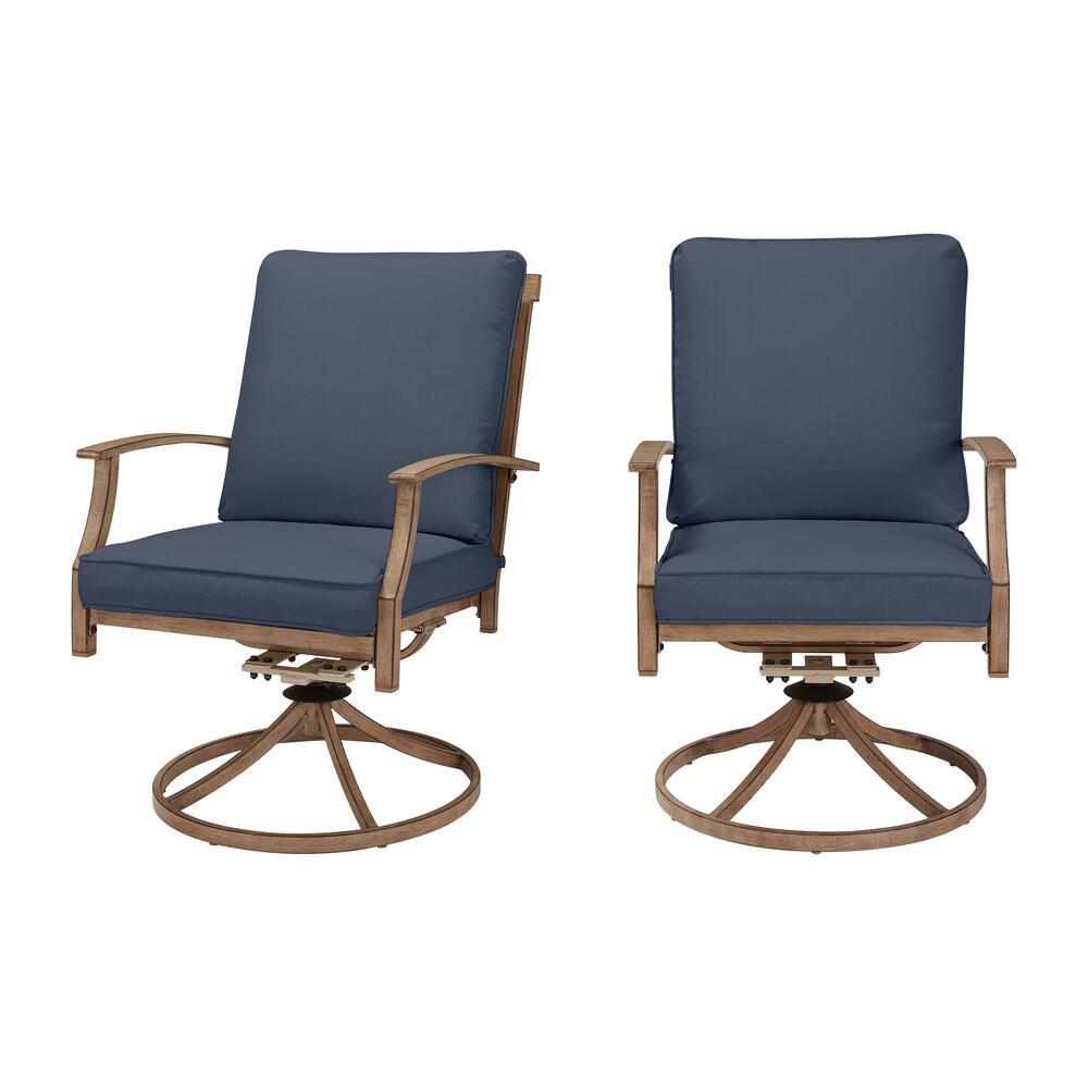 outdoor dining hampton patio bay cushionguard wicker geneva cushions brown sky swivel chair piece pack