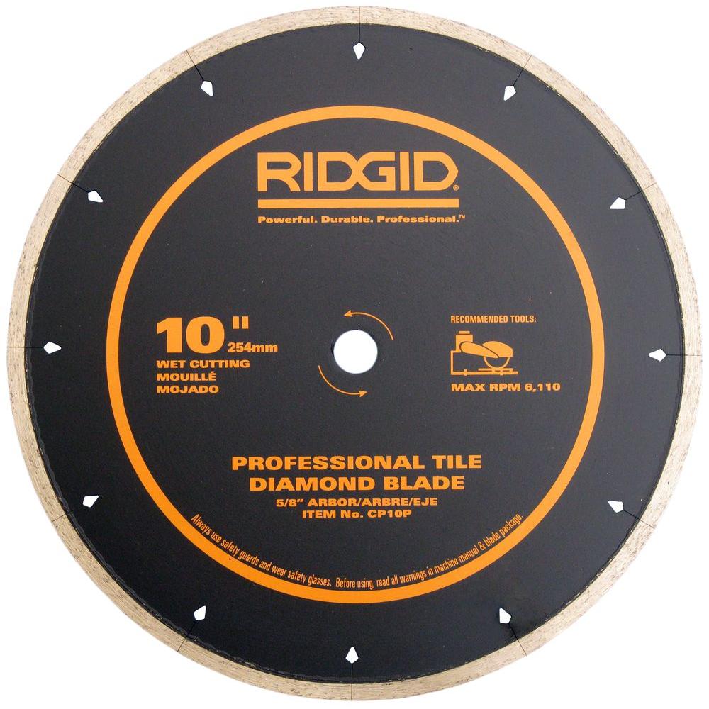 RIDGID 10 in. Diamond-Edge Tile Circular Saw Blade-CP10P - The Home Depot