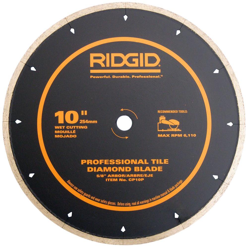 RIDGID 10 in. DiamondEdge Tile Circular Saw BladeCP10P The Home Depot