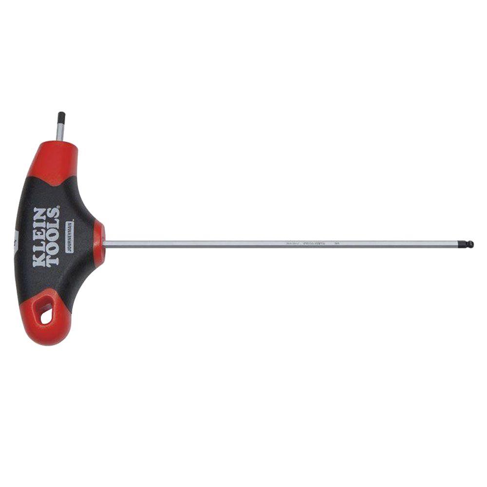 klein tools 7 64 in ball end journeyman t handle hex key 6 in jth6e07be the home depot 7 64 in ball end journeyman t handle hex key 6 in