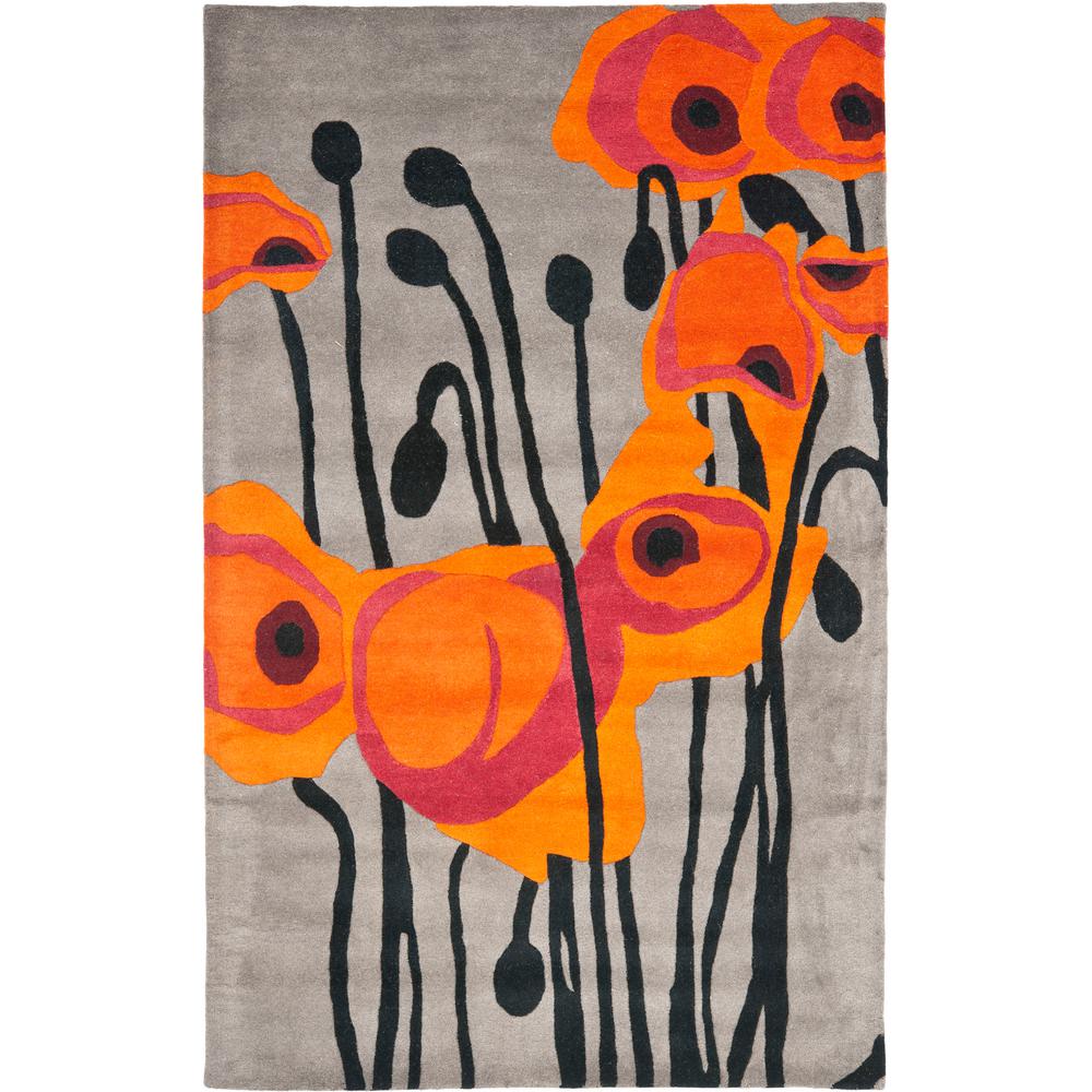Safavieh Soho Gray/Orange 5 ft. x 8 ft. Area RugSOH853B5 The Home Depot