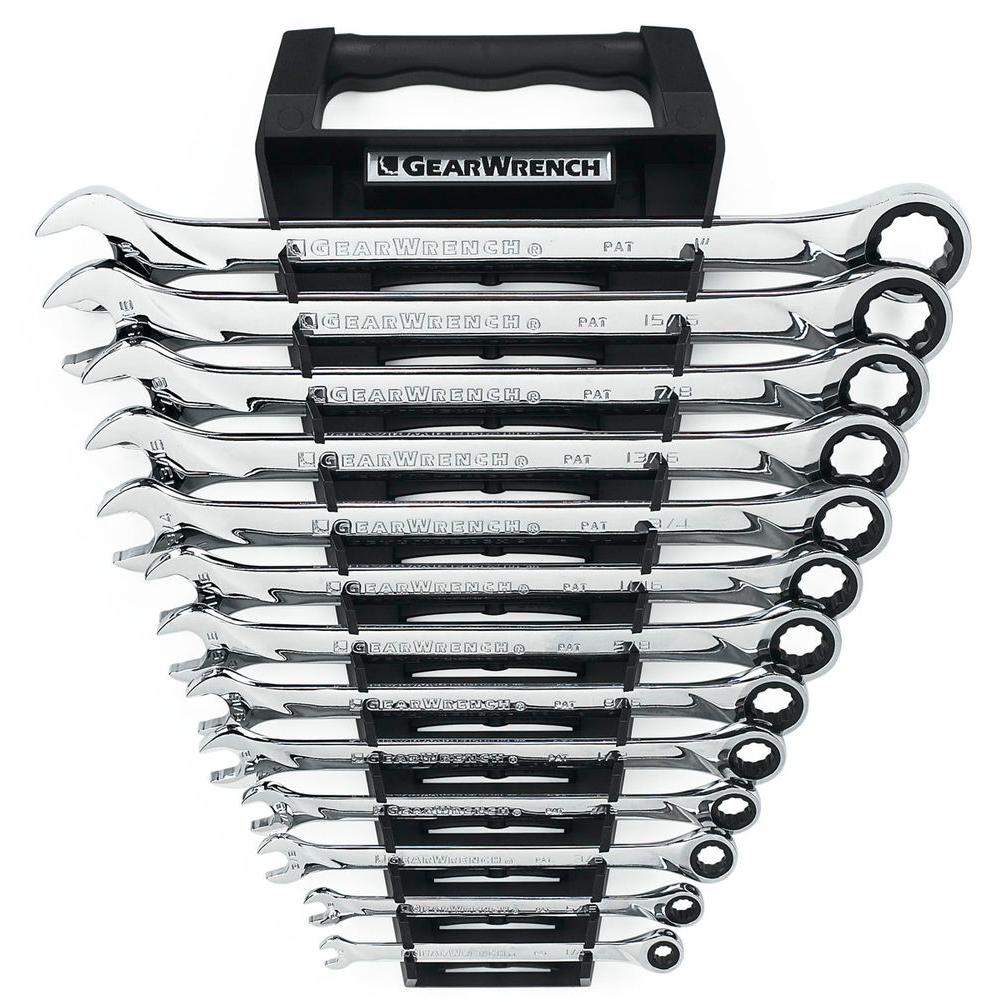 GearWrench SAE XL Ratcheting Wrench Set (13-Piece)-EHT85199 - The Home ...