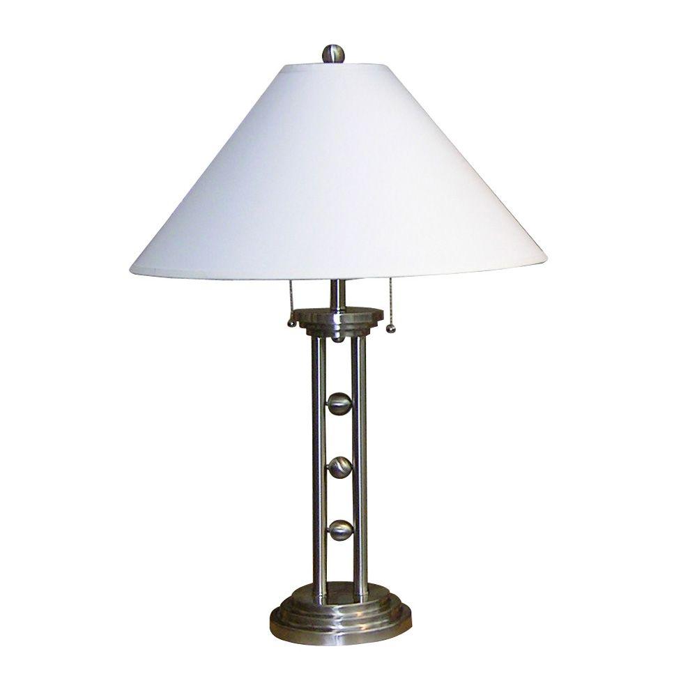 Ore International 27 In Metal Silver Table Lamp