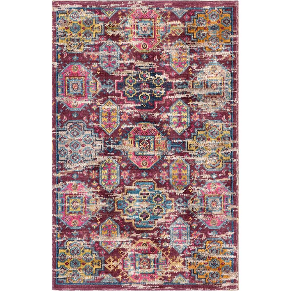 Well Woven Firenze Alora Passion Purple 2 Ft X 3 Modern Vintage Firenze Alora Passion Purple 2 Ft X 3 Modern Vintage Thin Area Rug
