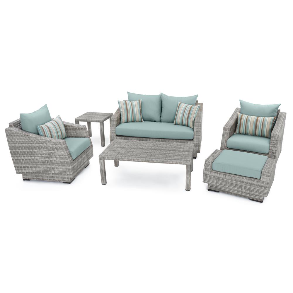 Rst Brands Cannes 6 Piece Patio Seating Set With Bliss Blue