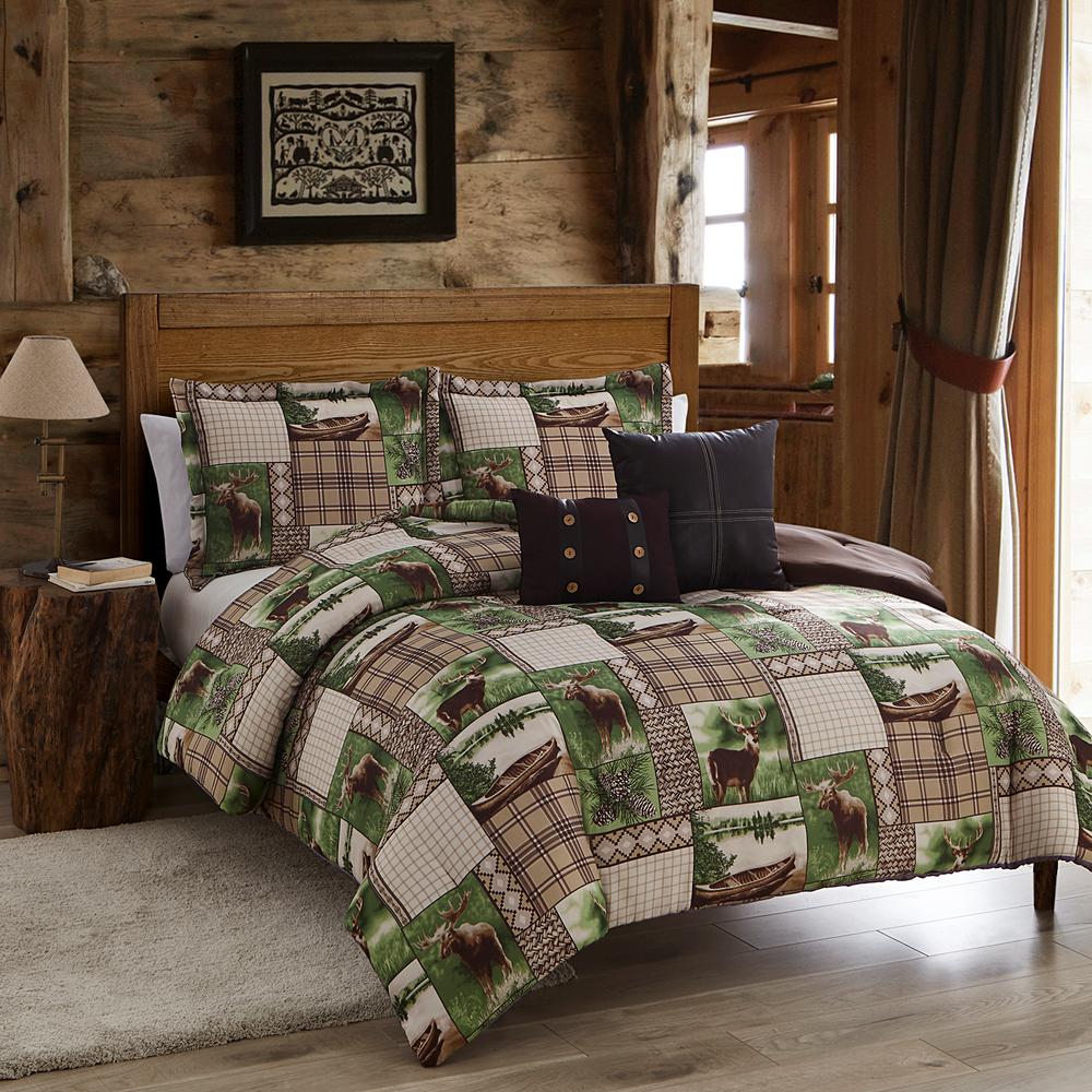 Seneca 5 Piece Brown Green King Comforter Set Senecalke K The King Comforter Set