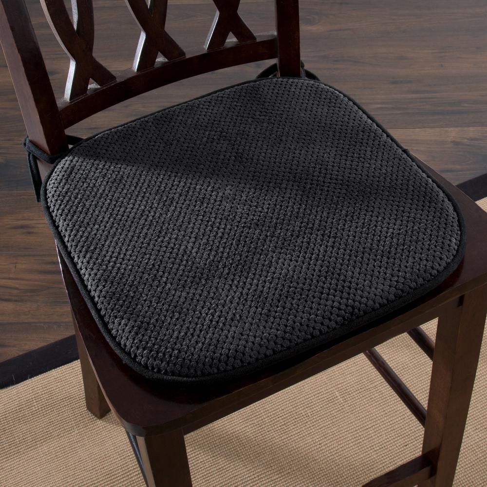 Lavish Home 16 in. x 16 in. Charcoal Memory Foam Chair Pad-69-05-CH