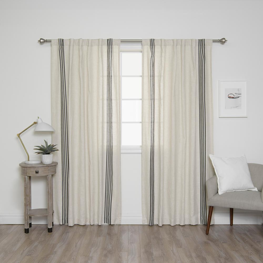 Best Home Fashion 84 In L Linen Blend Ivory Curtain Panels With
