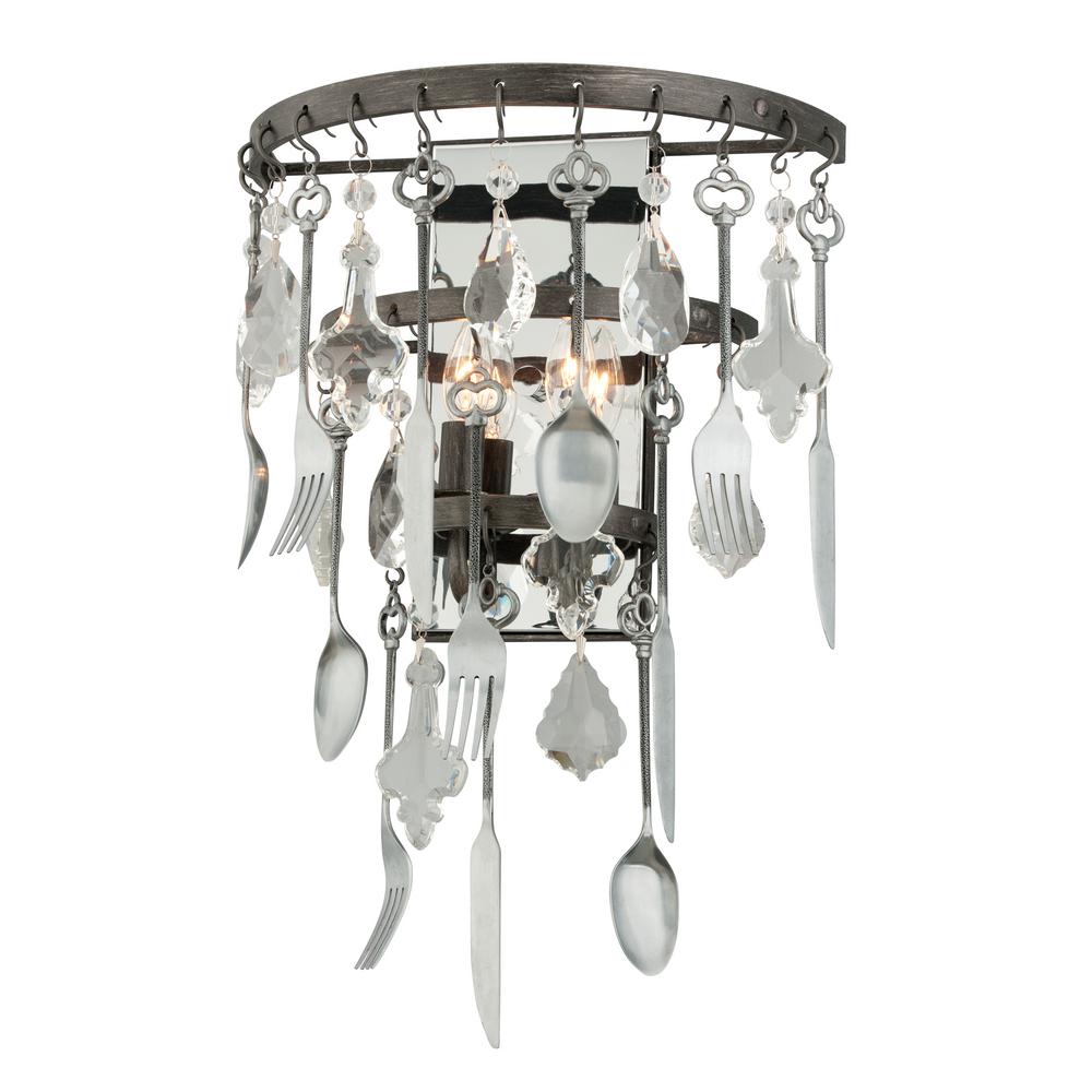 Troy Lighting Bistro 2-Light Graphite Wall Mount Sconce by Troy Lighting