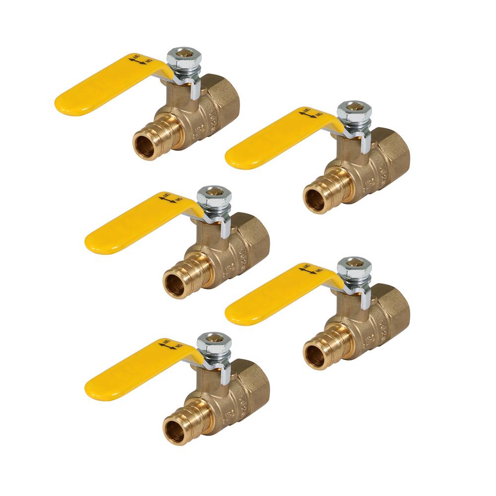 1//4 FIP x MIP Threaded Brass Ball Valve Full Port Pack of 10