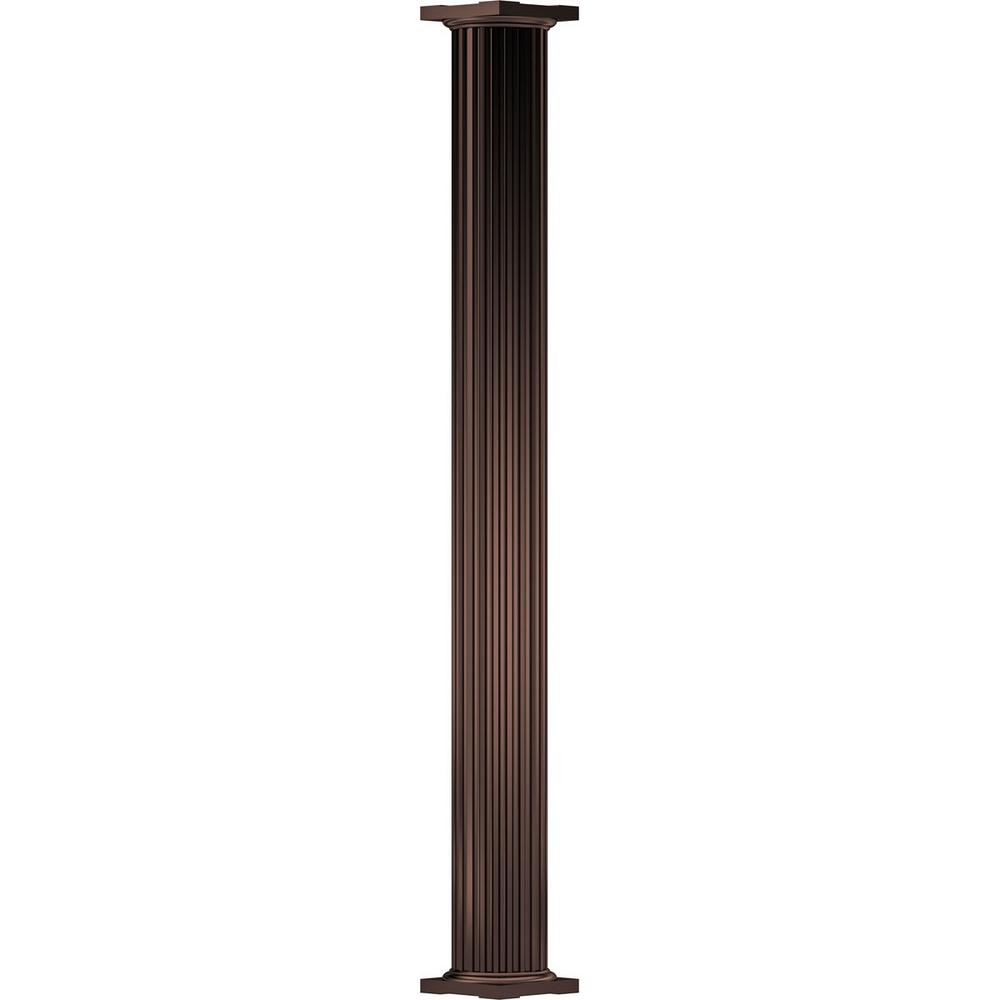 AFCO 6 in. x 8 ft. Textured Bronze NonTapered Fluted Round Shaft EnduraAluminum Column