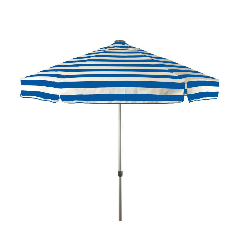 Destinationgear 6 5 Ft Aluminum Manual Tilt D Patio Umbrella In Aluminum Manual Tilt D Patio Umbrella In Royal Blue And White Acrylic