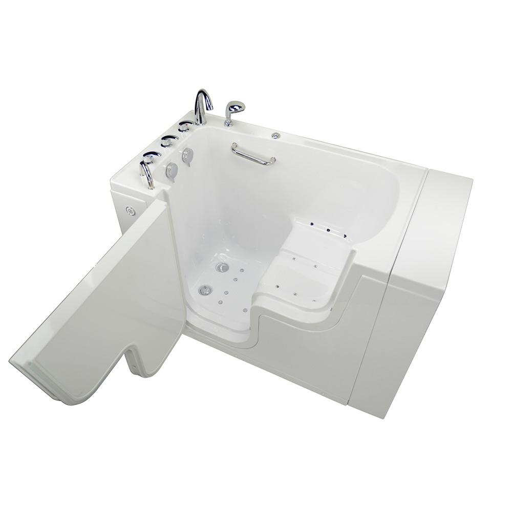 Ella Elite 4.33 ft. x 30 in. Acrylic WalkIn Soaking Bathtub in White