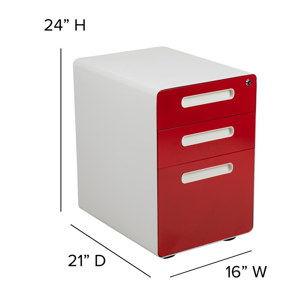 Carnegy Avenue White And Red Filing Cabinet Cga 442985 Wh Hd The