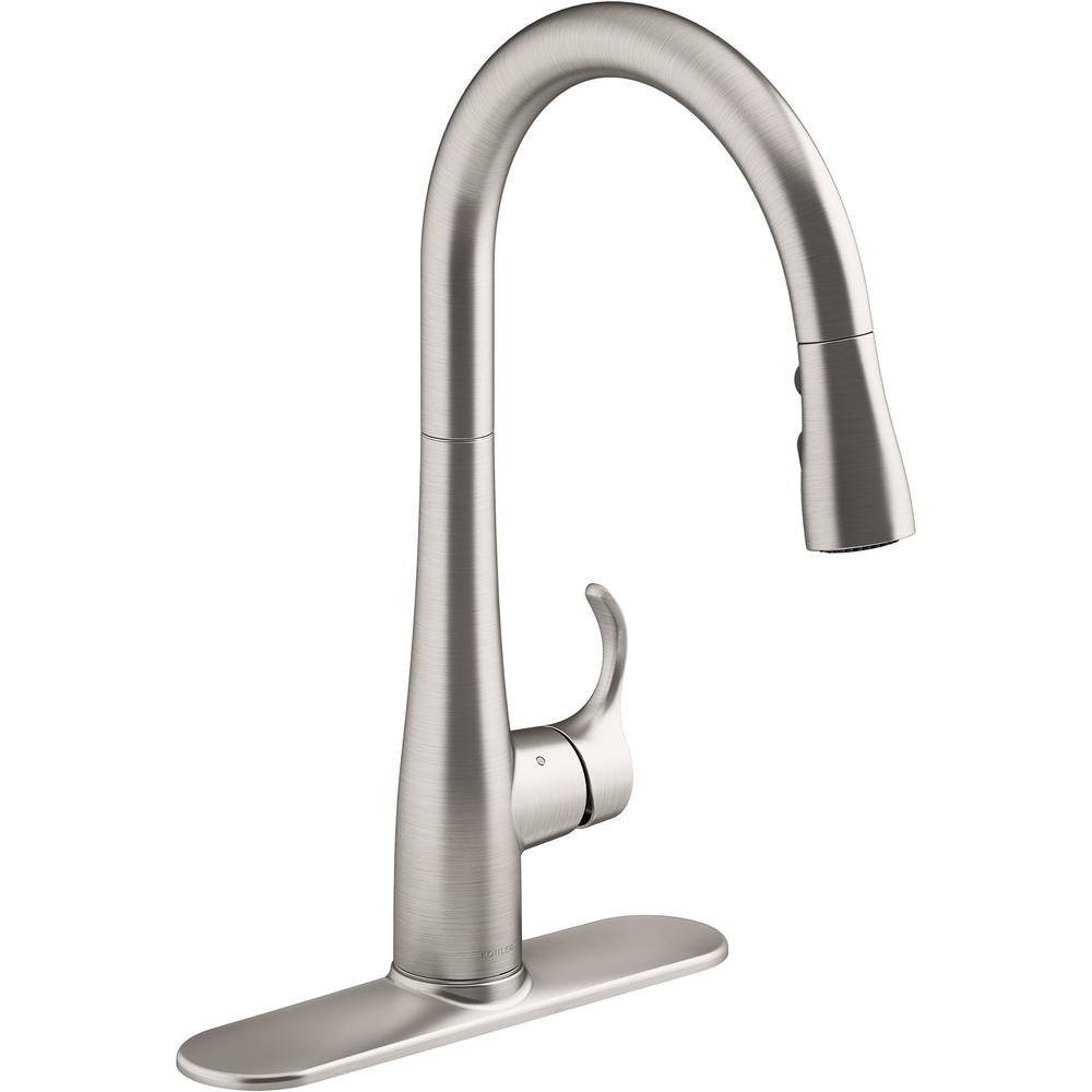 Vibrant Stainless Kohler Pull Down Faucets K 22036 Vs 64 1000 