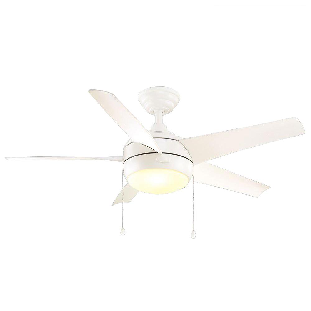 Hugger 52 in. LED Indoor White Ceiling Fan with Light KitAL383LEDWH