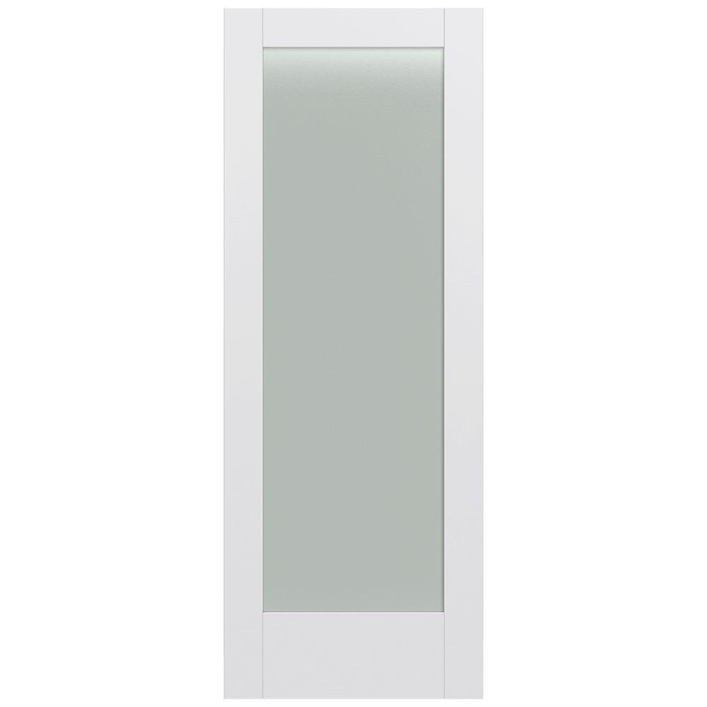 32 In X 80 In Moda Primed Pmt1011 Solid Core Wood Interior Door Slab W Translucent Glass