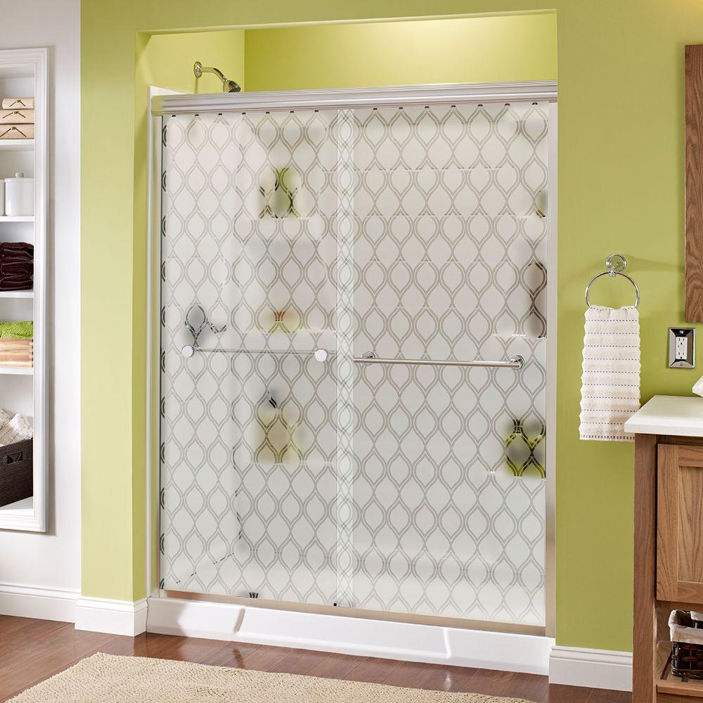 Delta Portman 60 in. x 70 in. SemiFrameless Traditional Sliding Shower Door in Chrome with