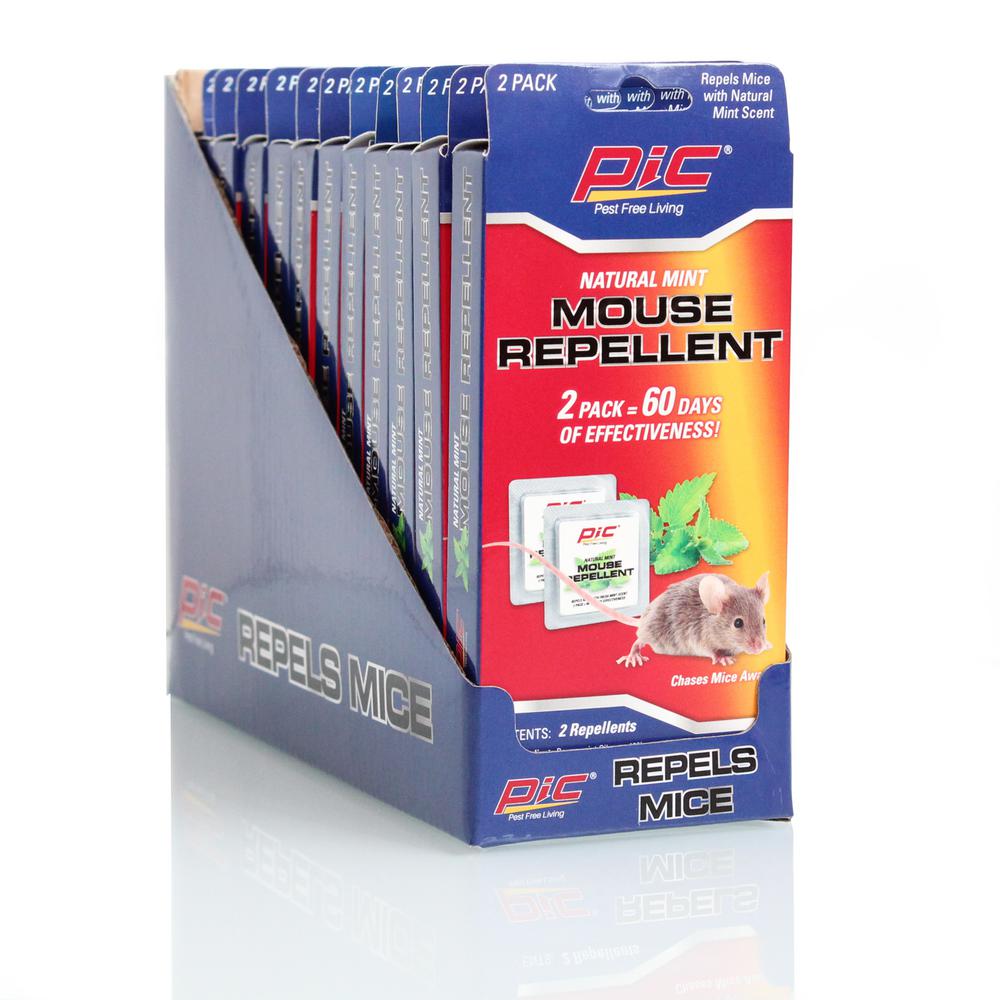 PIC Mint Mouse Repellent Ready to Use (Total 30 Day Repellers 24) (2Pack per Case)MR2H